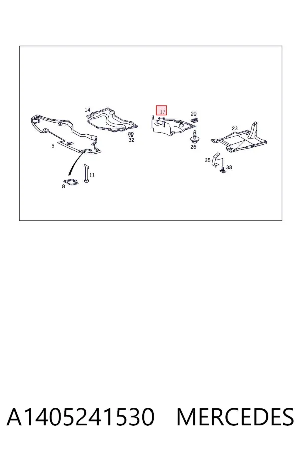 Proteção de motor dianteira A1405241530 Mercedes