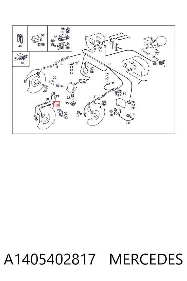 Sensor ABS dianteiro esquerdo A1405402817 Mercedes
