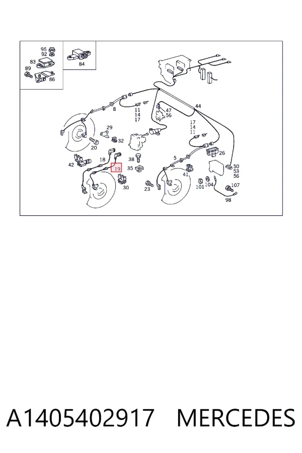 Sensor ABS dianteiro direito A1405402917 Mercedes