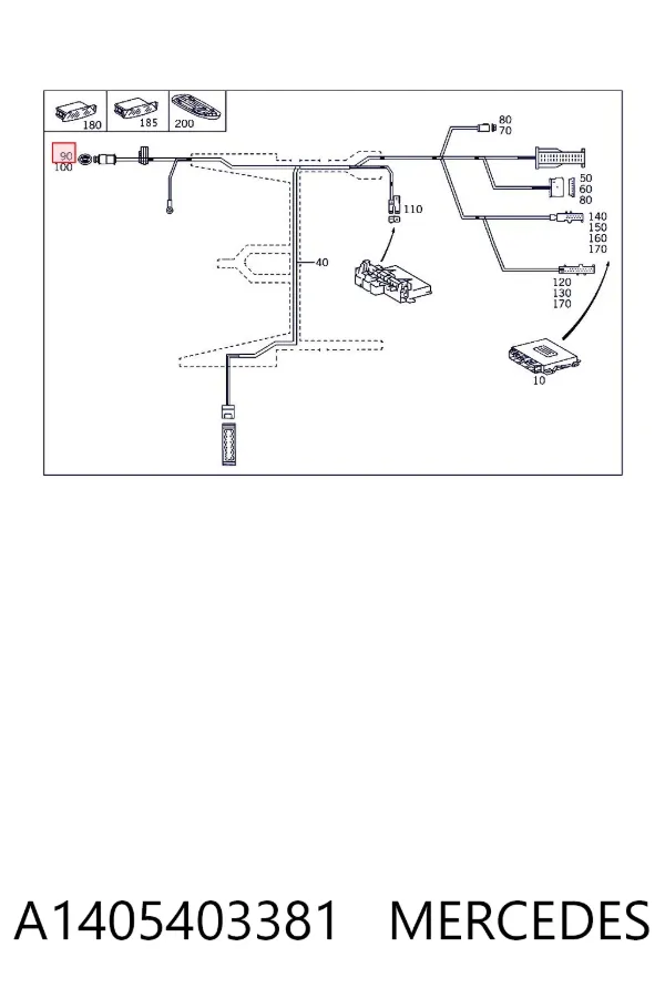 Desengate (ficha) de sensor de estacionamento A1405403381 Mercedes