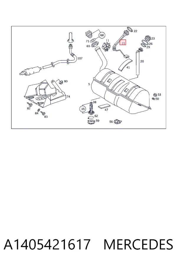 Sensor do nível de combustível no tanque A1405421617 Mercedes
