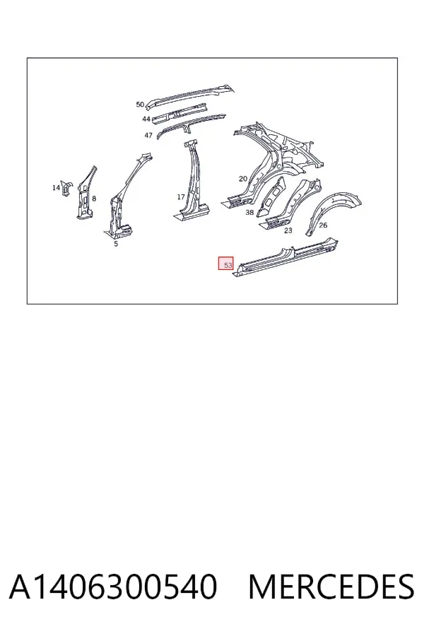 Acesso externo esquerdo A1406300540 Mercedes
