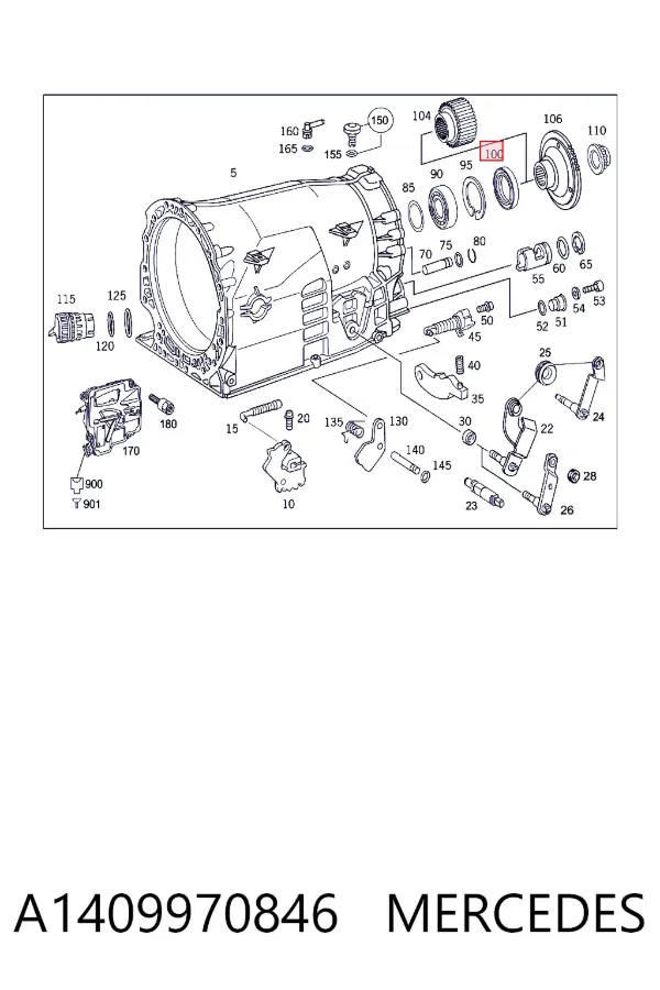 Bucim da Caixa Automática de Mudança (de árvore de saída/secundária) A1409970846 Mercedes