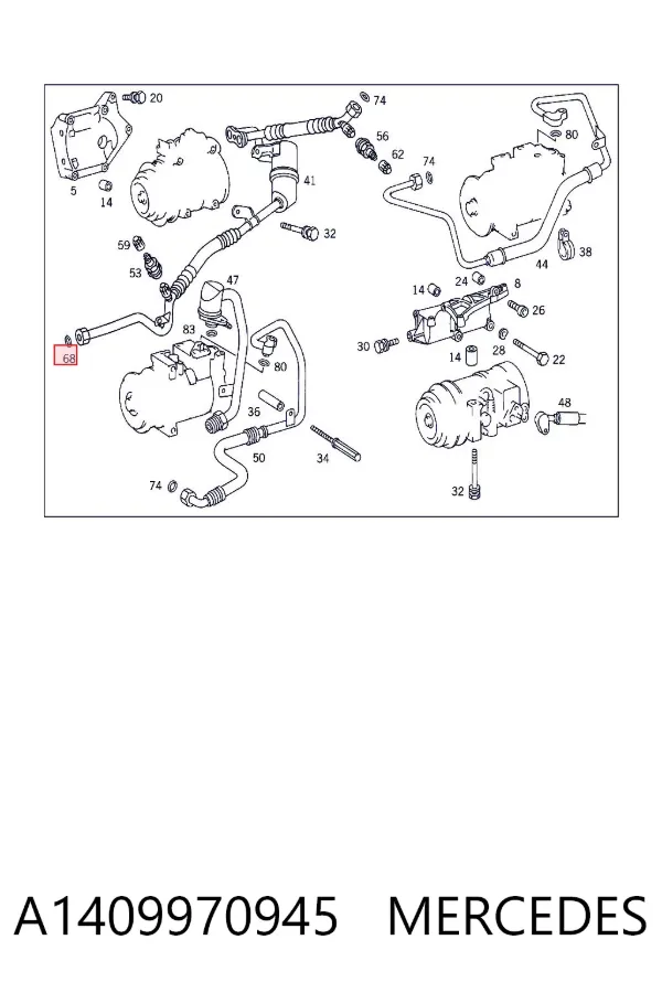 Kit de reparação do compressor de aparelho de ar condicionado A1409970945 Mercedes