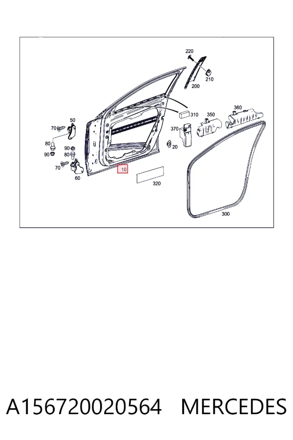 Porta dianteira direita A156720020564 Mercedes