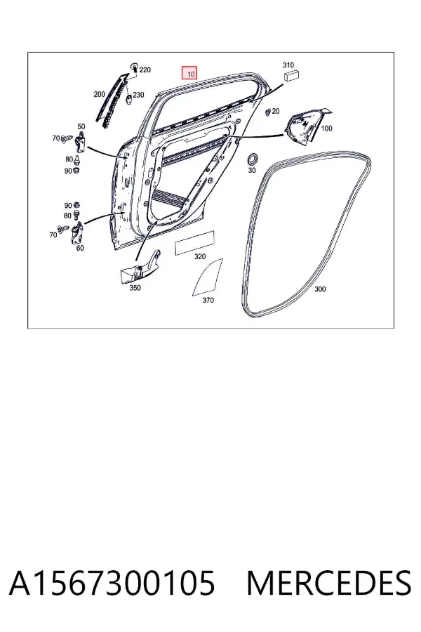 Porta traseira esquerda A1567300105 Mercedes