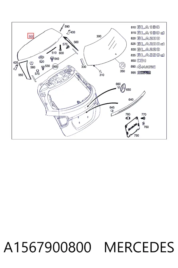 Spoiler de porta-malas (de 3ª/5ª porta traseira) A1567900800 Mercedes