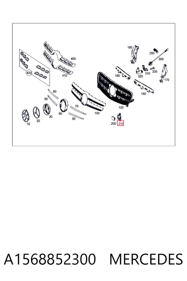 Consola de radar de controlo de cruzeiro (distronic) A1568852300 Mercedes