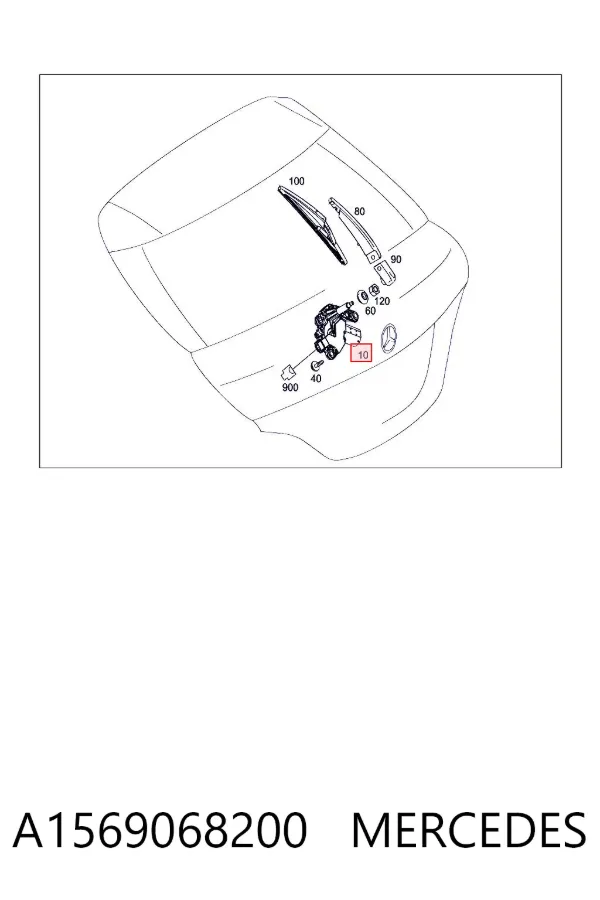 Motor de limpador pára-brisas de vidro traseiro A1569068200 Mercedes