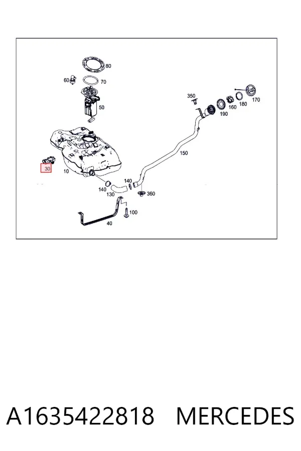 Sensor de pressão de combustível A1635422818 Mercedes