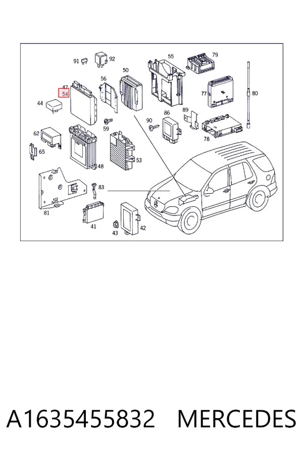 Unidade de controlo ESP A1635455832 Mercedes