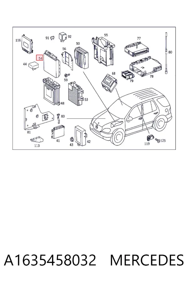 Unidade de controlo ESP A1635458032 Mercedes