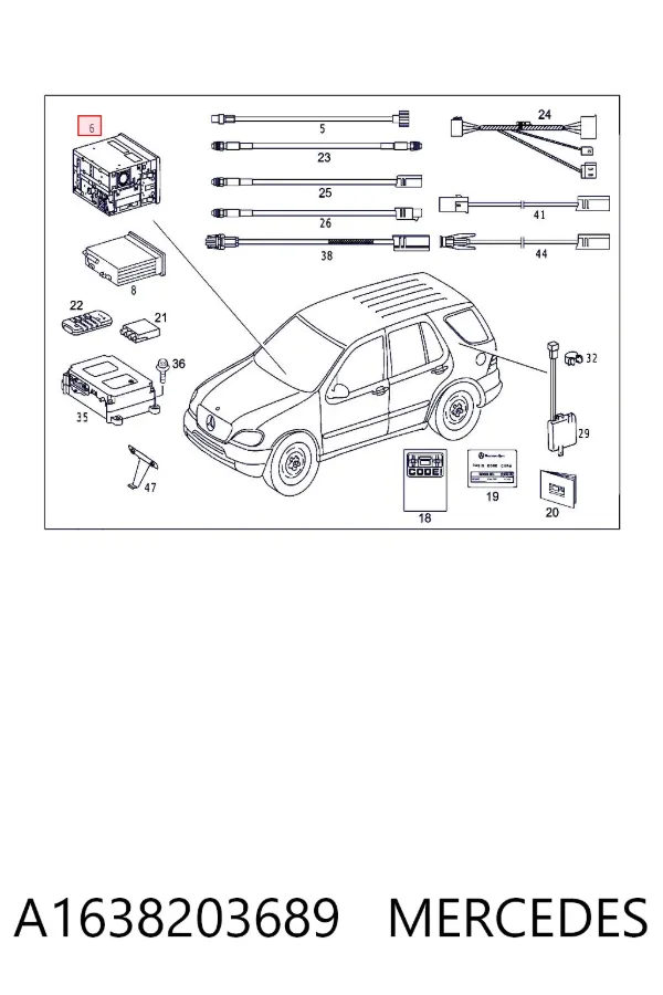 Aparelhagem de som (rádio AM/FM), universal A1638203689 Mercedes