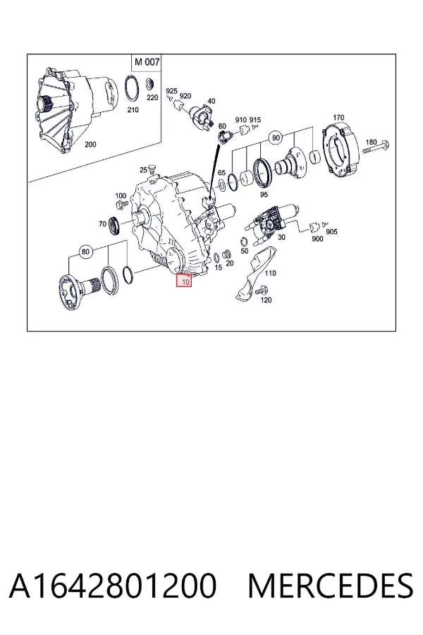 Caixa de transferência A1642801200 Mercedes