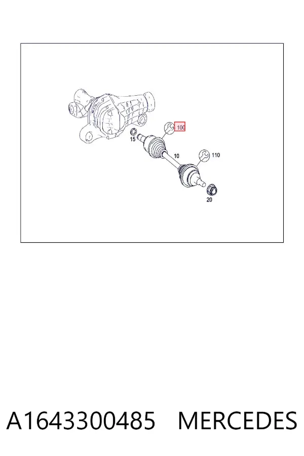 Bota de proteção interna direita de junta homocinética do semieixo dianteiro A1643300485 Mercedes