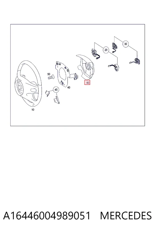 Cinto de segurança (AIRBAG) de condutor A16446004989051 Mercedes