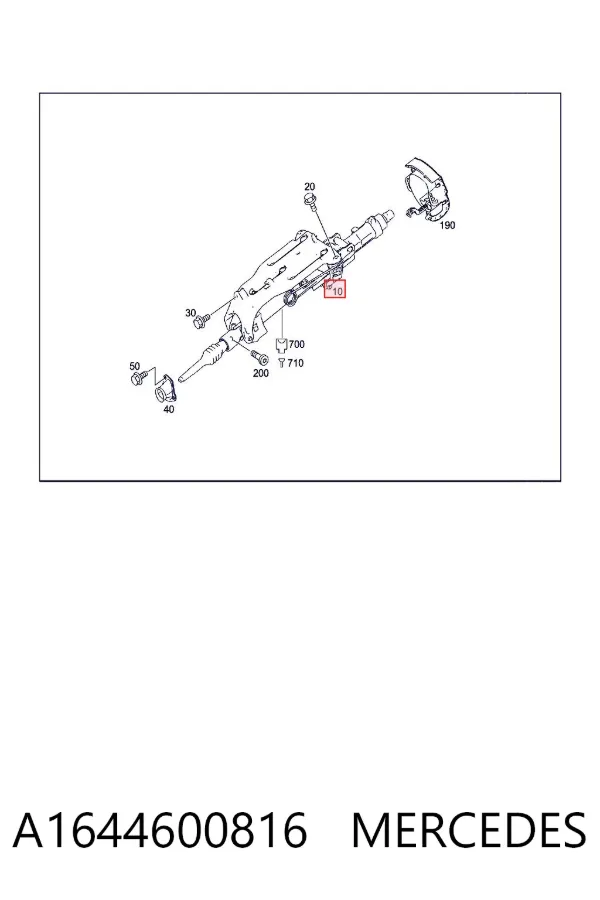 Coluna da direção A1644600816 Mercedes
