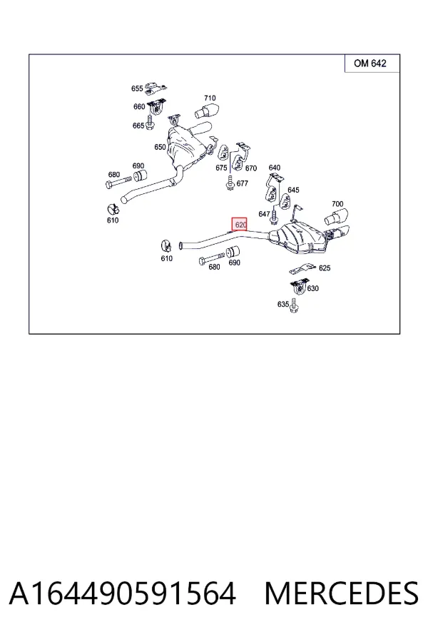 Silenciador, parte traseira Mercedes ML/GLE W164