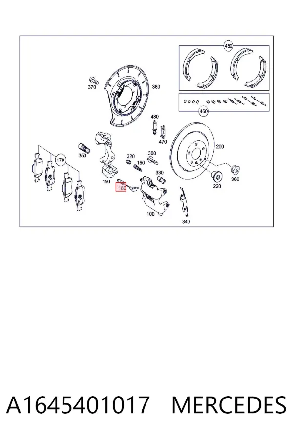 Sensor dianteiro direito de desgaste das sapatas do freio A1645401017 Mercedes