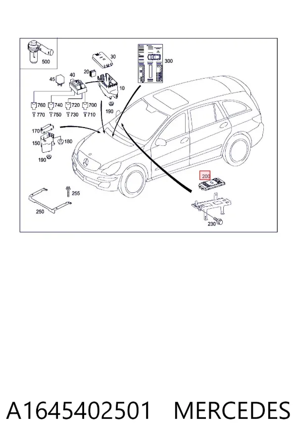 Módulo de direção (Centralina eletrônica) de motor A1645402501 Mercedes