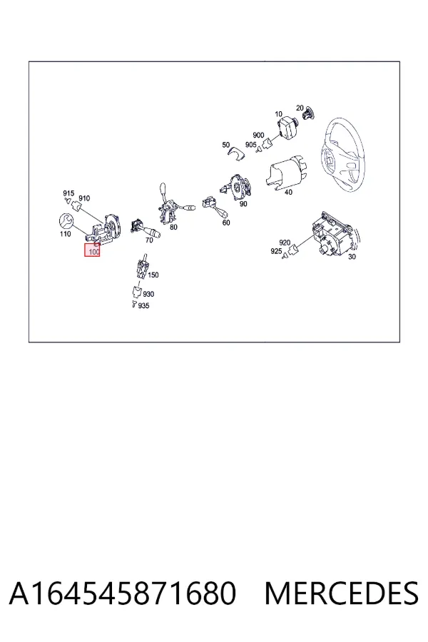 Sensor do ângulo de viragem do volante de direção A164545871680 Mercedes