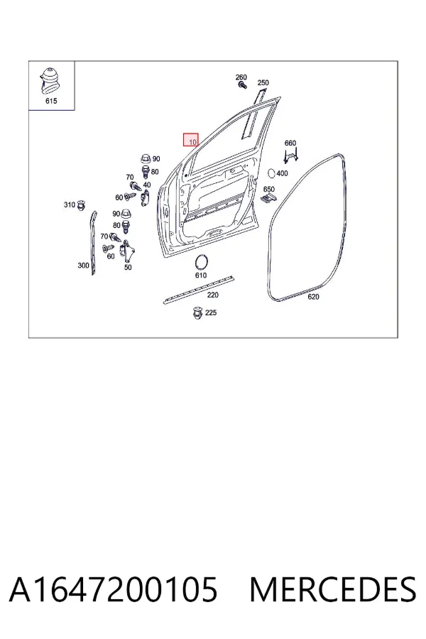 Porta dianteira esquerda Mercedes ML/GLE W164