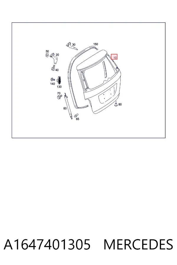 Porta traseira (3ª/5ª porta-malas (tampa de alcapão) Mercedes GL X164