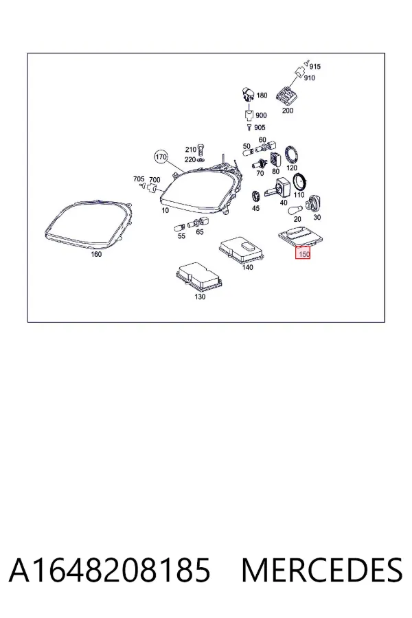 Unidade de controlo de iluminação A1648208185 Mercedes