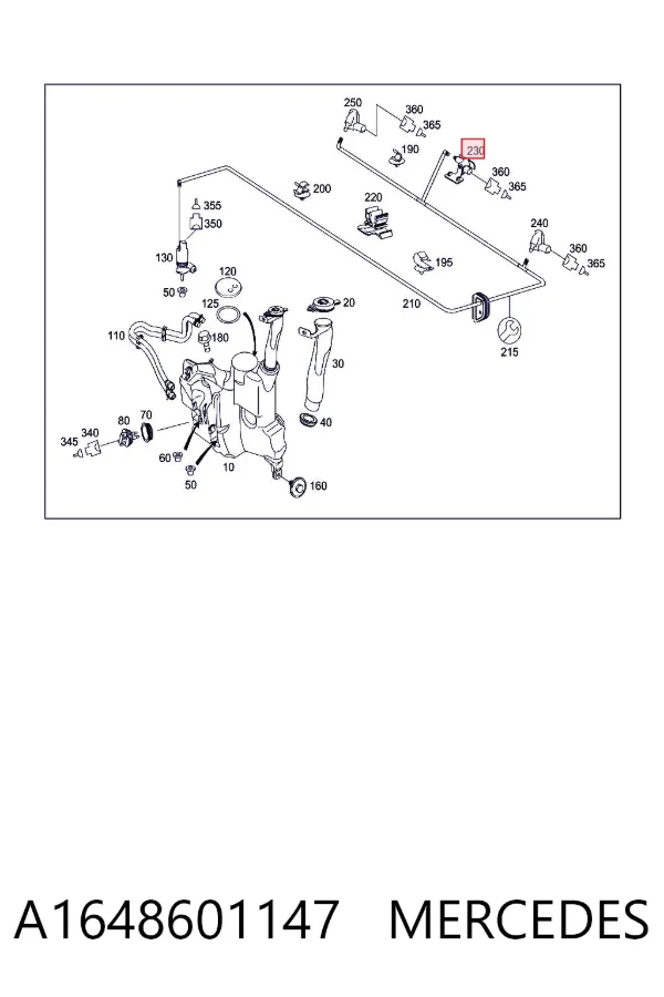 Injetor de fluido para lavador de pára-brisas A1648601147 Mercedes