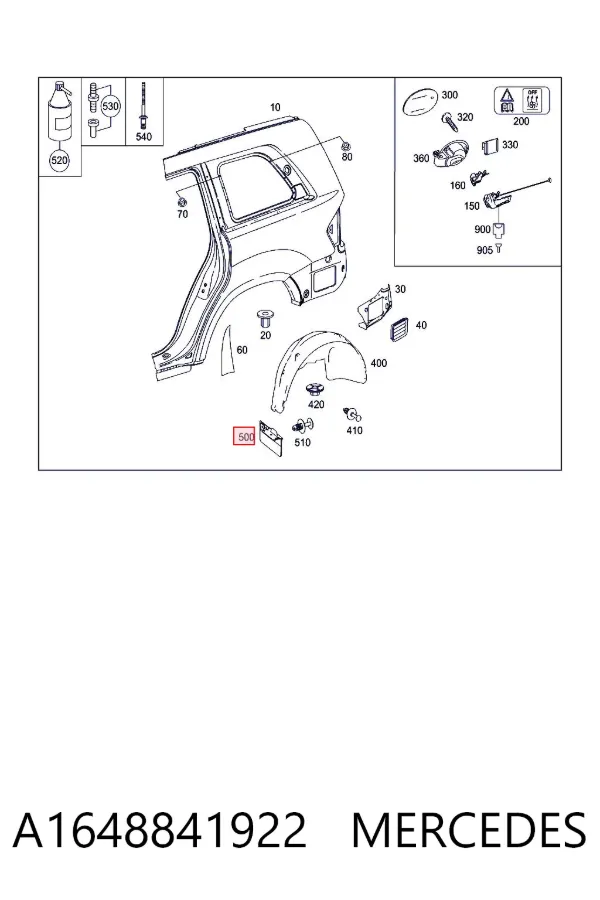 Alcapão do tanque de combustível A1648841922 Mercedes