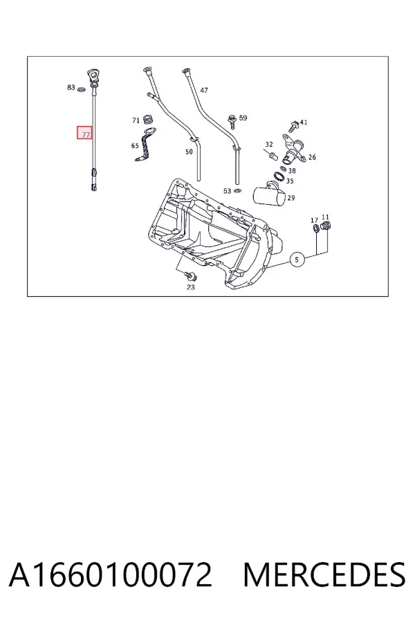Sonda (indicador) do nível de óleo no motor A1660100072 Mercedes