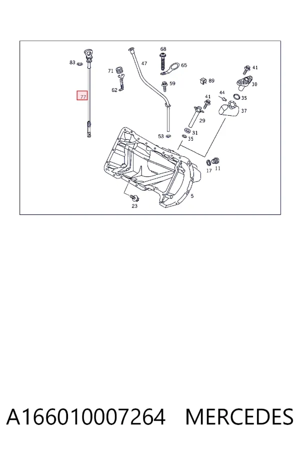 Sonda (indicador) do nível de óleo no motor A166010007264 Mercedes