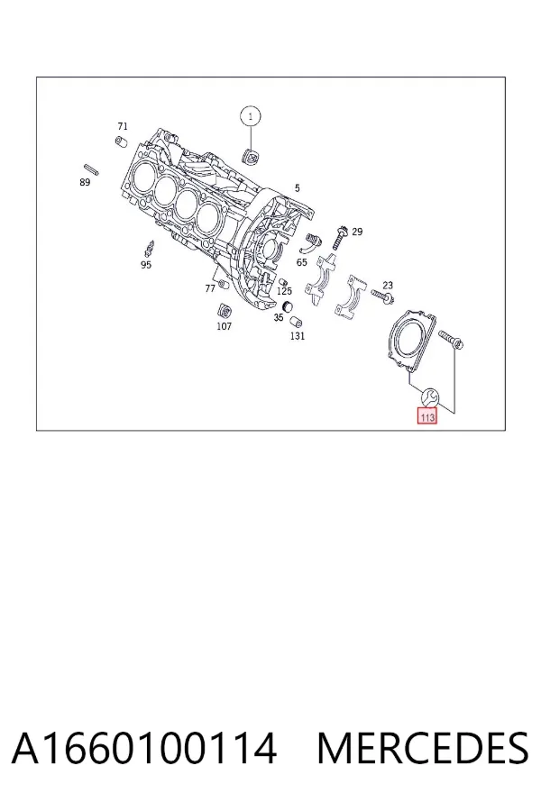Vedação traseira de cambota de motor A1660100114 Mercedes