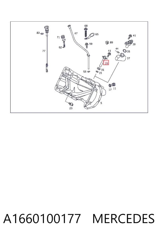 Guia de sonda indicador do nível de óleo no motor A1660100177 Mercedes