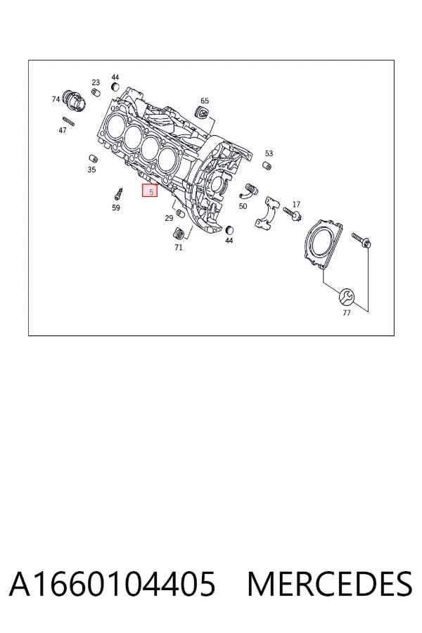 Bloco de cilindros de motor A1660104405 Mercedes