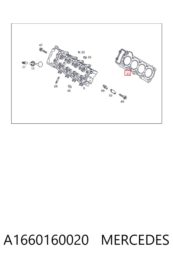 Vedante de cabeça de motor (CBC) A1660160020 Mercedes
