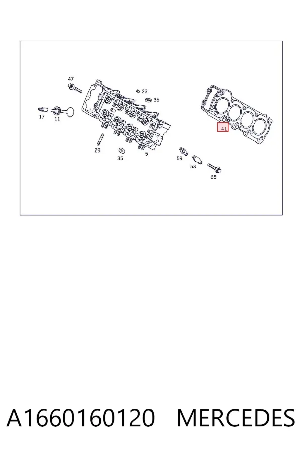 Vedante de cabeça de motor (CBC) A1660160120 Mercedes