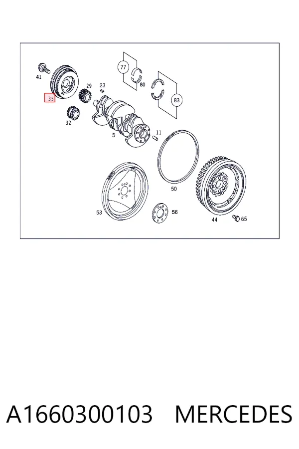 Polia de cambota A1660300103 Mercedes