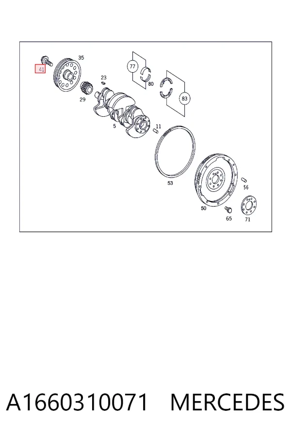 Parafuso da polia de cambota A1660310071 Mercedes