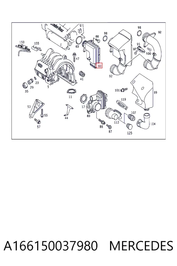 Módulo de direção (Centralina eletrônica) de motor A166150037980 Mercedes