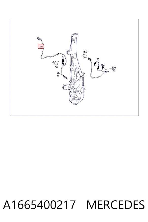 Sensor dianteiro de ABS A1665400217 Mercedes