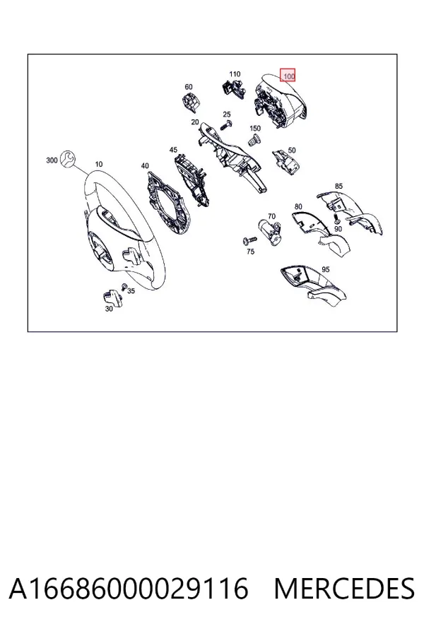 Cinto de segurança (AIRBAG) de condutor A16686000029116 Mercedes