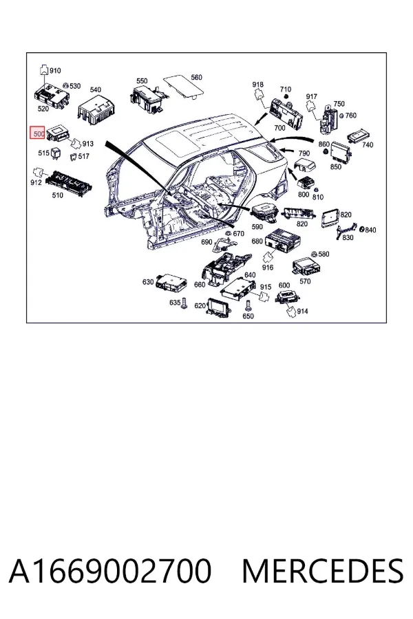 Unidade de controlo (módulo) do freio de estacionamento eletromecânico A1669002700 Mercedes