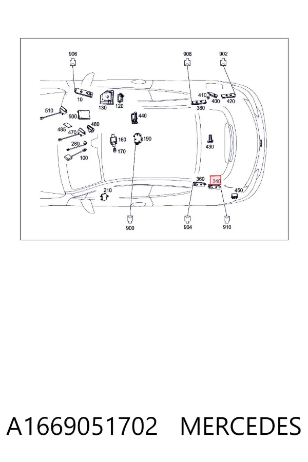 Reforçador do sinal de antena A1669051702 Mercedes