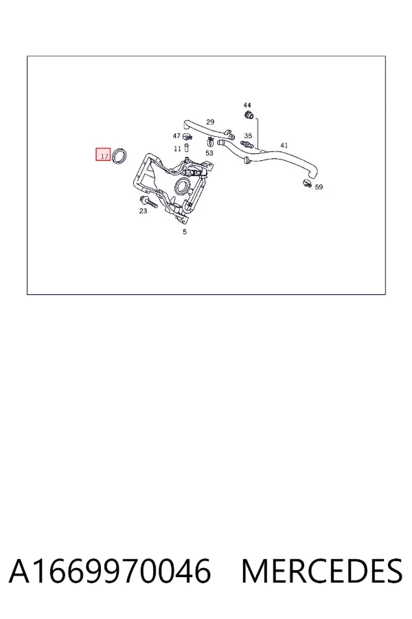 Vedação dianteira de cambota de motor A1669970046 Mercedes