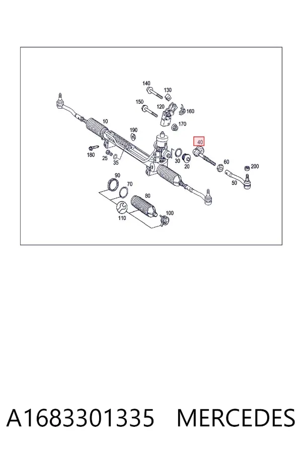 Tração de direção A1683301335 Mercedes