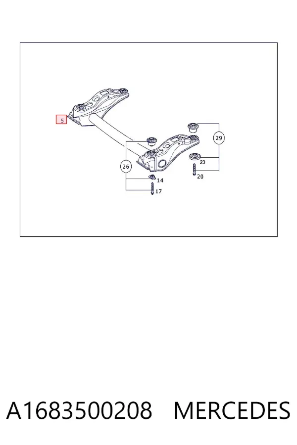 Viga de suspensão traseira (plataforma veicular) A1683500208 Mercedes