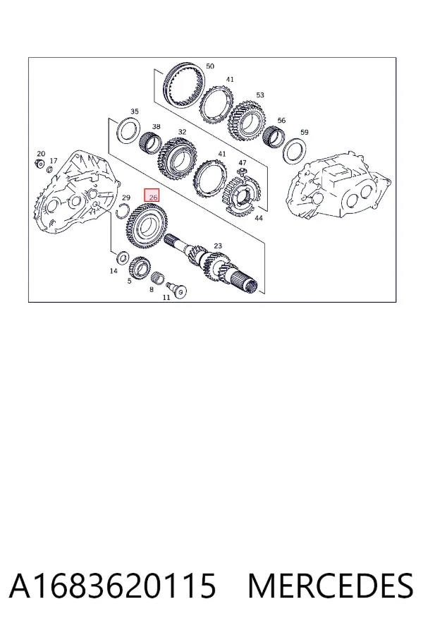Roda dentada motriz de 5ª velocidade Mercedes A W168