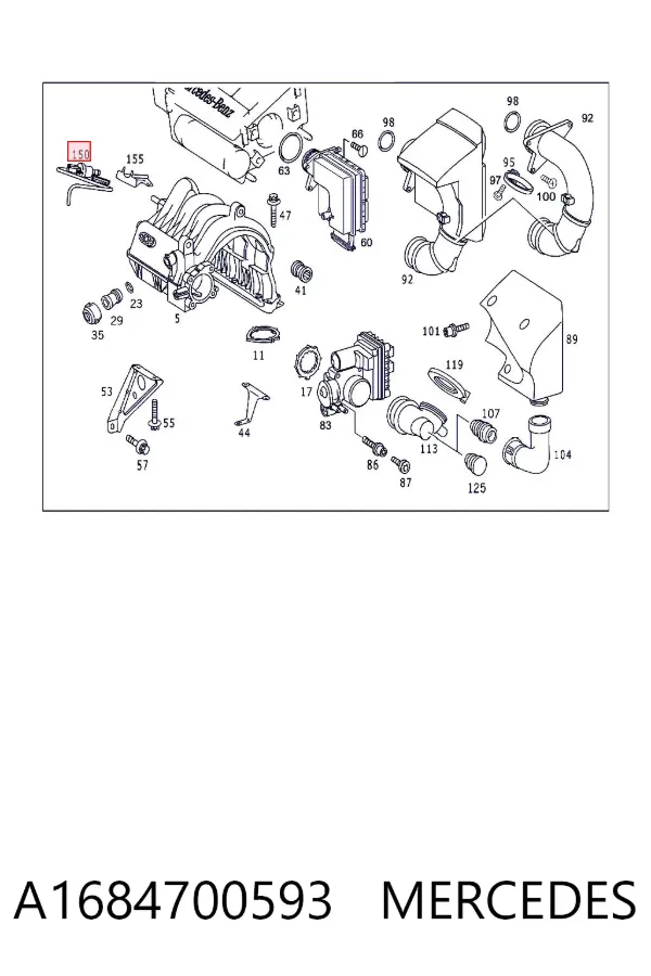 Válvula EGR de recirculação dos gases A1684700593 Mercedes