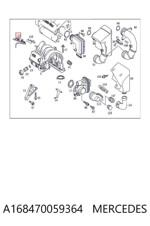 Válvula EGR de recirculação dos gases A168470059364 Mercedes